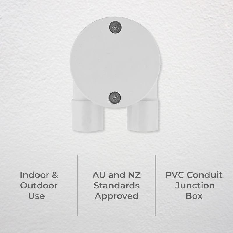 DETA 20mm 2-Way U-Shape Conduit Junction Box