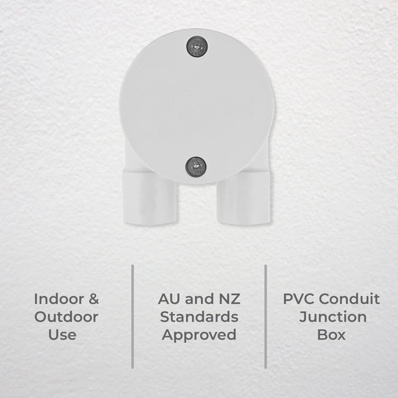 DETA 25mm 2-Way U-Shape Conduit Junction Box