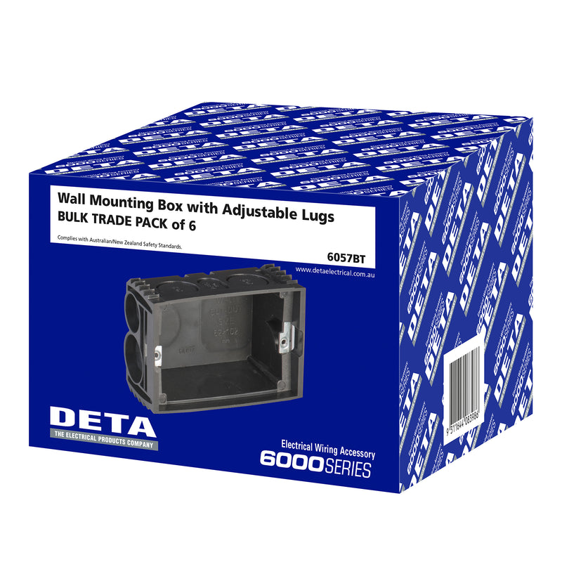 DETA Wall Mounting Box with Adjustable Lugs - 6 Pack