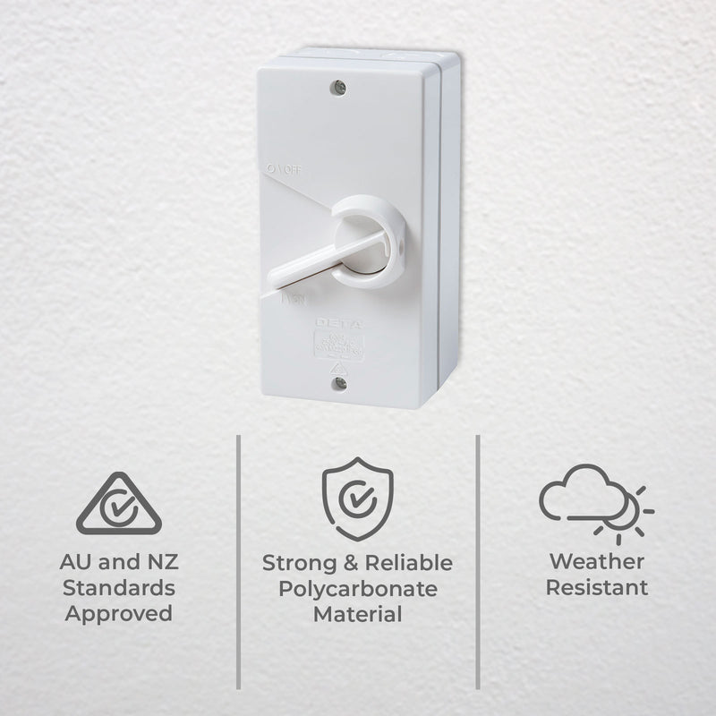 DETA 40 Amp Lockable Weatherproof Isolator