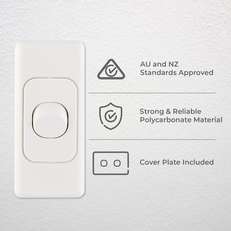 DETA White Single Architrave Switch