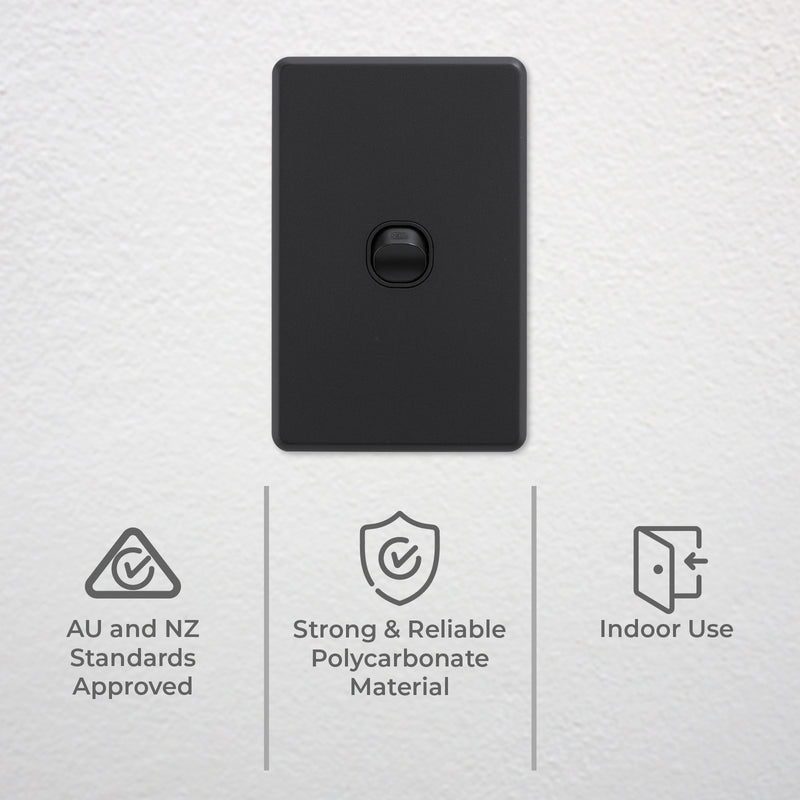 DETA X6 Matte Black Single Vertical Switch