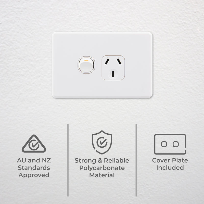 DETA X6 Series White 15 Amp Single PowerPoint