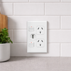 DETA X7 Matte White Vertical Double PowerPoint  with USB Charger