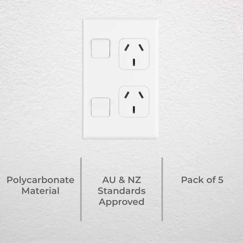 DETA X7 10A Double Vertical PowerPoint - 5 Pack