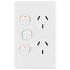 DETA X6 White Vertical Double Power Point With Extra Switch