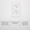 DETA X6 White Vertical Double Power Point With Extra Switch