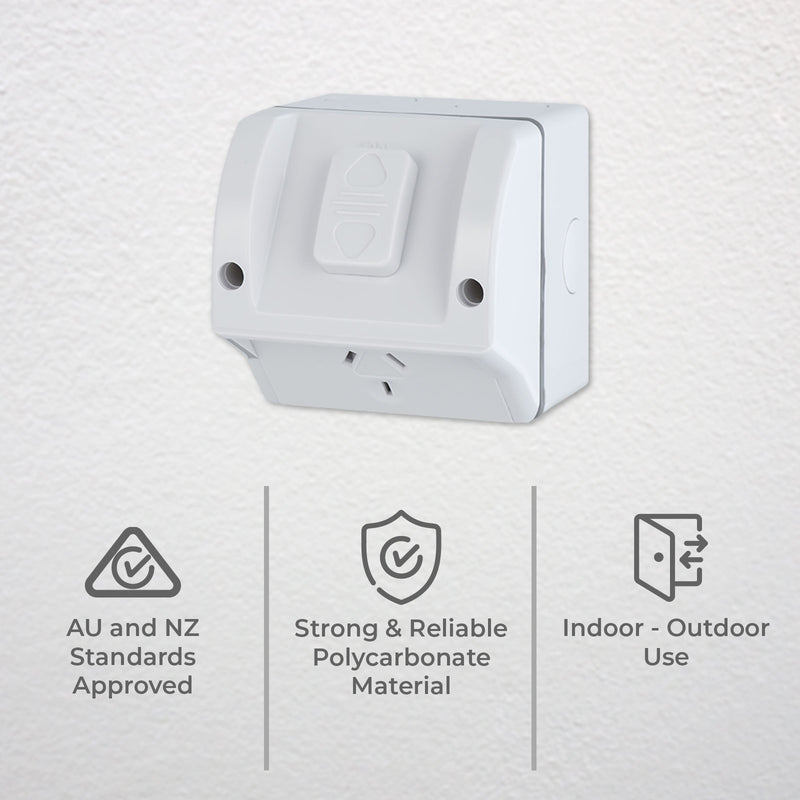 DETA White Single Weatherproof PowerPoint