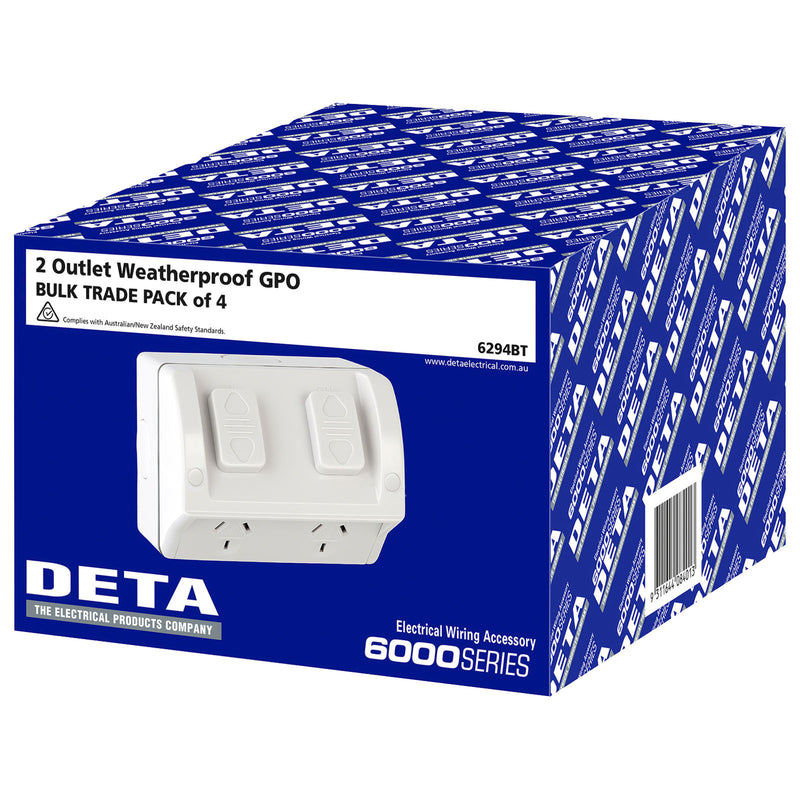 DETA Double Weatherproof PowerPoint  - 4 Pack