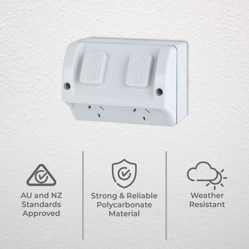 DETA Double Weatherproof PowerPoint  - 4 Pack