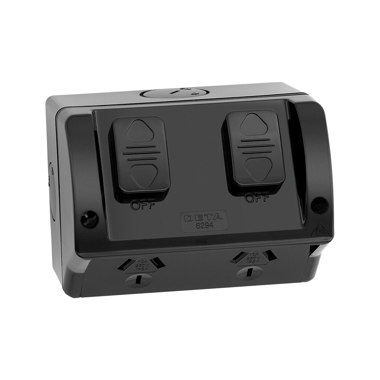 DETA matte black Double Weatherproof Power Point