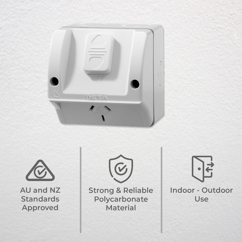 DETA 240V 15 Amp Single Outlet Outdoor Powerpoint