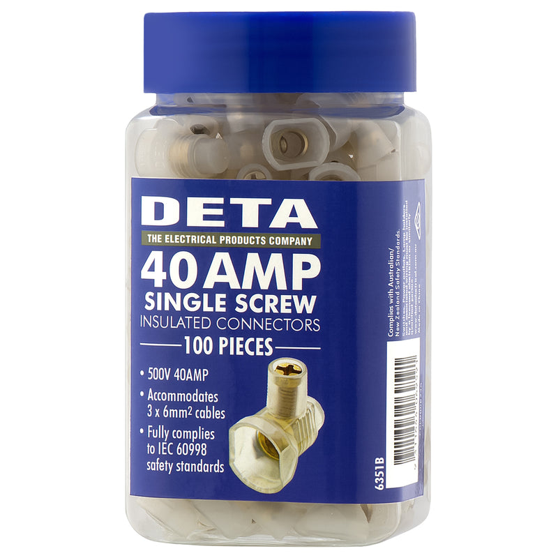 DETA 40 Amp Screw Connector- 100 Pack