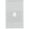 DETA Brushed Aluminium S-Line 1 Gang Switch Cover Plate