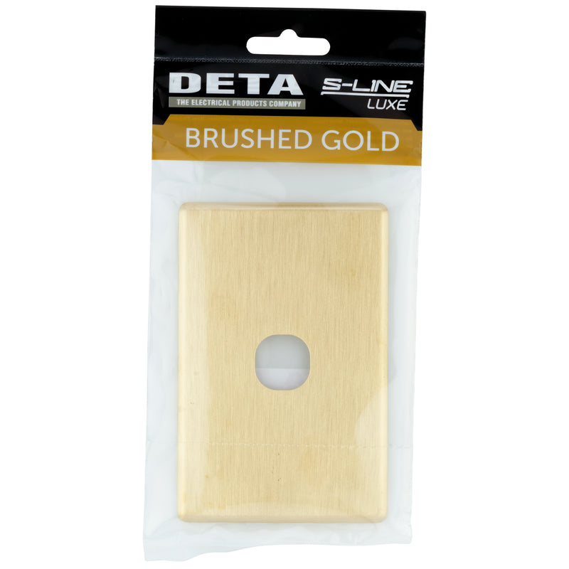 DETA Brushed Gold Finish S-Line 1 Gang Switch Cover Plate