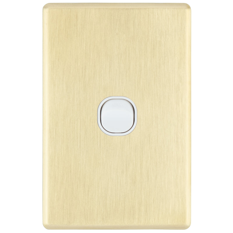 DETA Brushed Gold Finish S-Line 1 Gang Switch Cover Plate