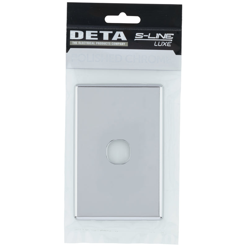 DETA Polished Chrome S-Line 1 Gang Switch Cover Plate
