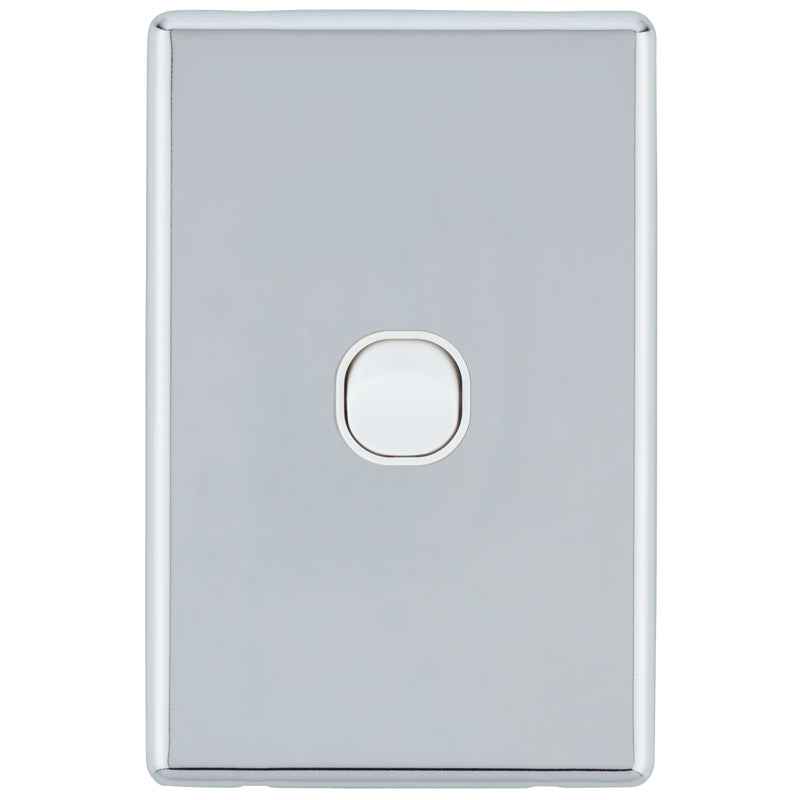 DETA Polished Chrome S-Line 1 Gang Switch Cover Plate