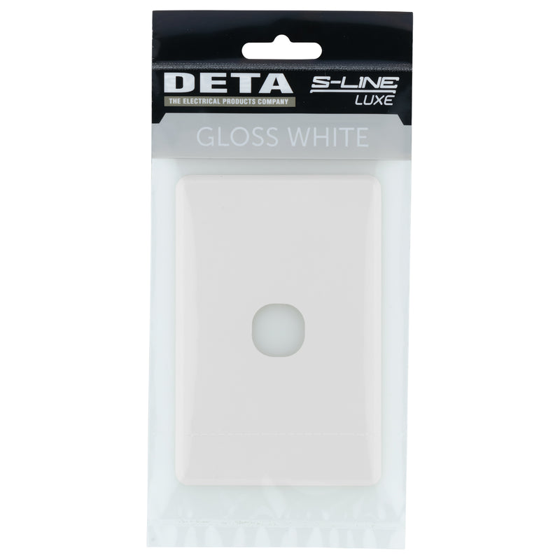 DETA White S-Line Series 1 Aperture Wall Plate