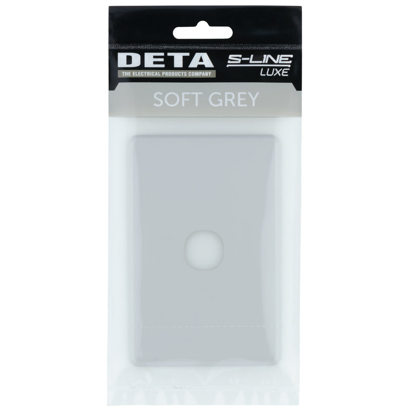 DETA Soft Grey S-Line 1 Gang Switch Cover Plate