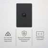 DETA Matte Black S-Line Single Vertical Wall Switch