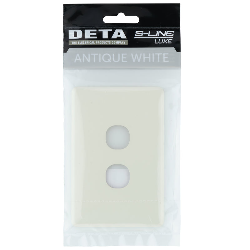 DETA Antique White S-Line 2 Gang Switch Cover Plate