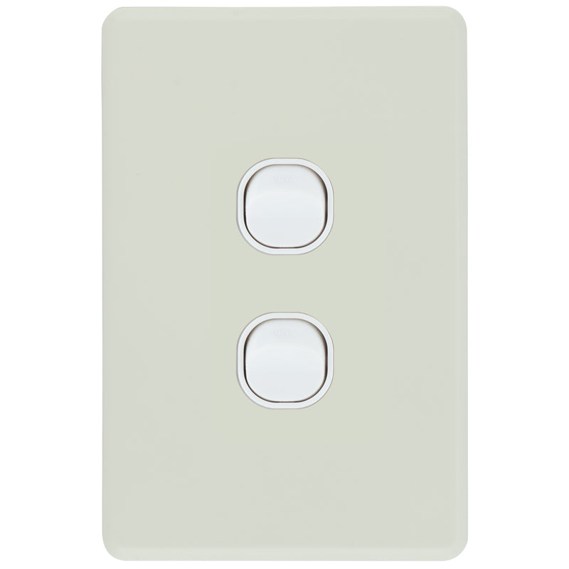 DETA Antique White S-Line 2 Gang Switch Cover Plate