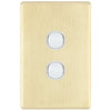 DETA Brushed Gold Finish S-Line 2 Gang Switch Cover Plate