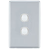 DETA Polished Chrome S-Line 2 Gang Switch Cover Plate