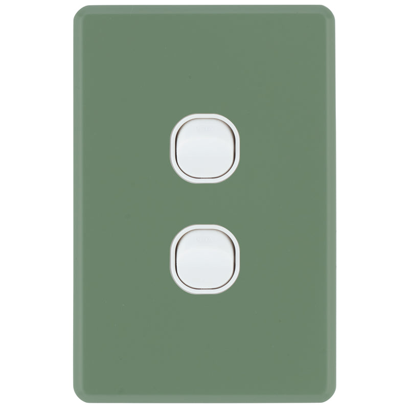 DETA Jade Green S-Line 2 Gang Switch Cover Plate