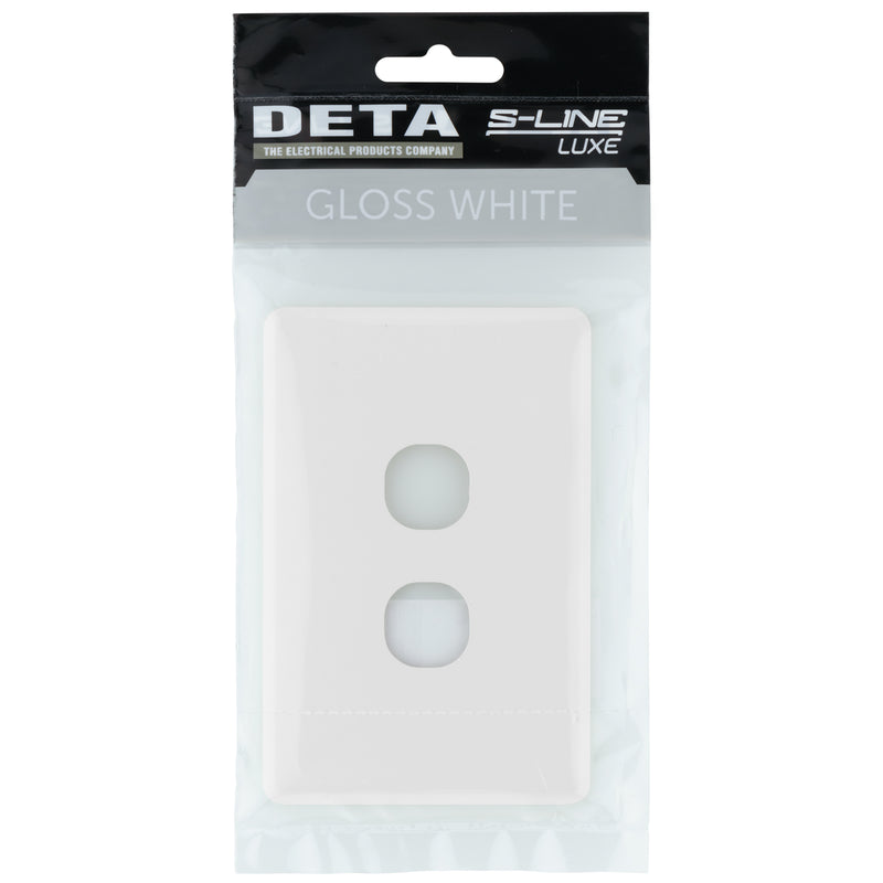 DETA White S-Line Series 2 Aperture Wall Plate