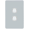 DETA Soft Grey S-Line 2 Gang Switch Cover Plate