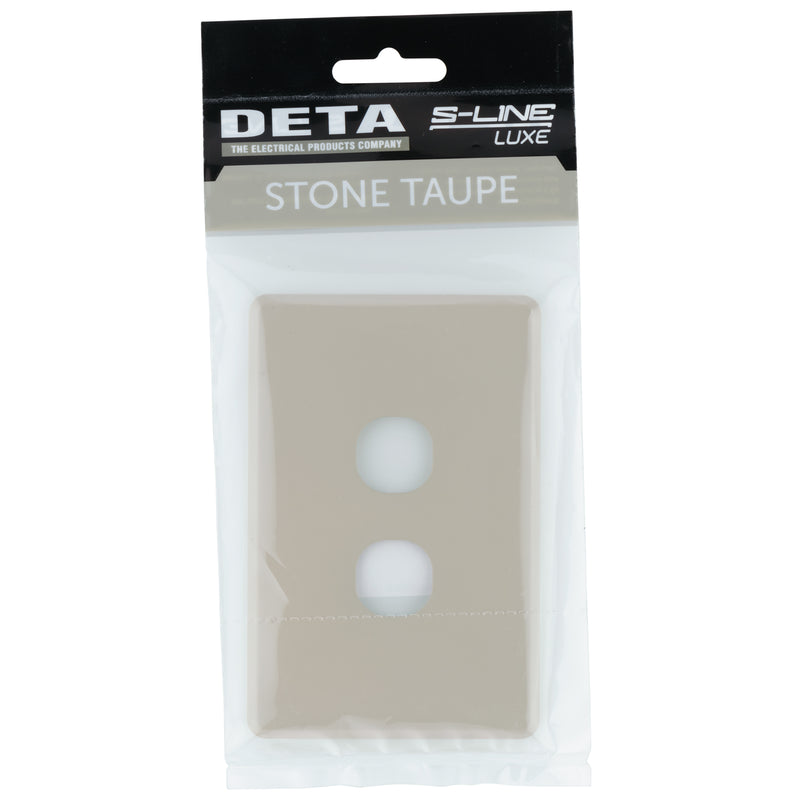 DETA Stone Taupe S-Line 2 Gang Switch Cover Plate