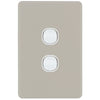 DETA Stone Taupe S-Line 2 Gang Switch Cover Plate