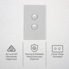 DETA Gloss White S-Line Double Vertical Wall Switch
