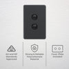 DETA Matte Black S-Line Double Vertical Wall Switch