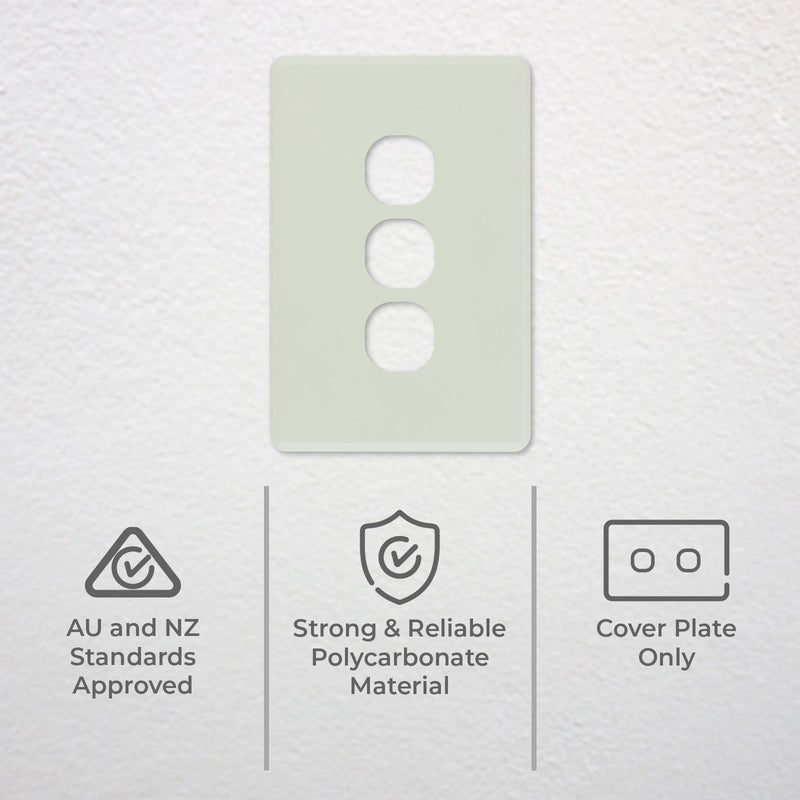 DETA Antique White S-Line 3 Gang Switch Cover Plate