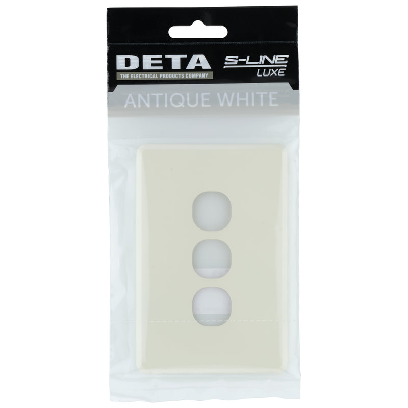 DETA Antique White S-Line 3 Gang Switch Cover Plate