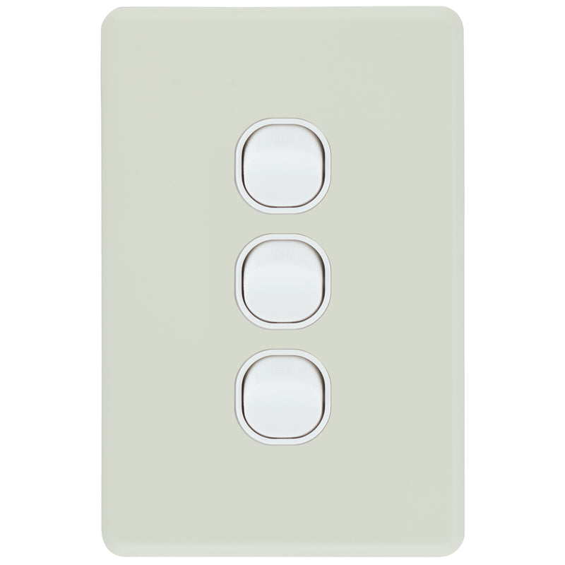 DETA Antique White S-Line 3 Gang Switch Cover Plate