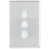 DETA Brushed Aluminium S-Line 3 Gang Switch Cover Plate