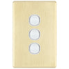 DETA Brushed Gold Finish S-Line 3 Gang Switch Cover Plate