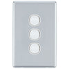 DETA Polished Chrome S-Line 3 Gang Switch Cover Plate