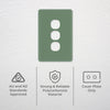 DETA Jade Green S-Line 3 Gang Switch Cover Plate