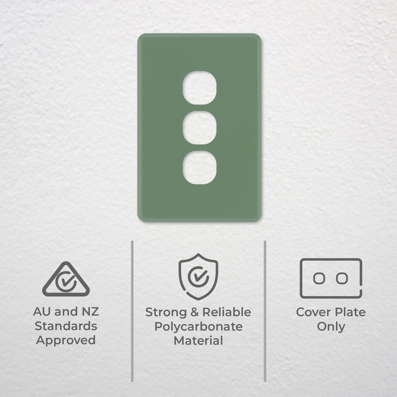 DETA Jade Green S-Line 3 Gang Switch Cover Plate