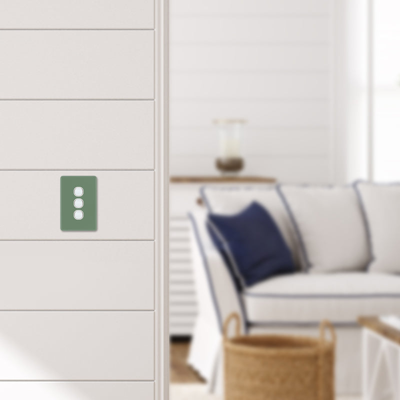 DETA Jade Green S-Line 3 Gang Switch Cover Plate