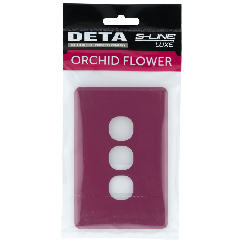 DETA Orchid Flower S-Line 3 Gang Switch Cover Plate