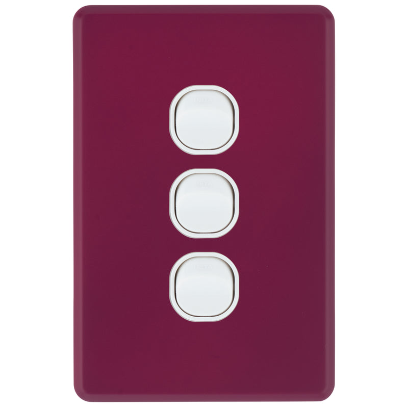 DETA Orchid Flower S-Line 3 Gang Switch Cover Plate