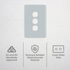 DETA Soft Grey S-Line 3 Gang Switch Cover Plate