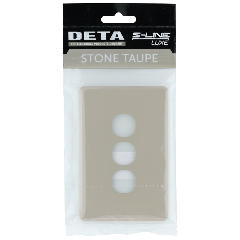 DETA Stone Taupe S-Line 3 Gang Switch Cover Plate