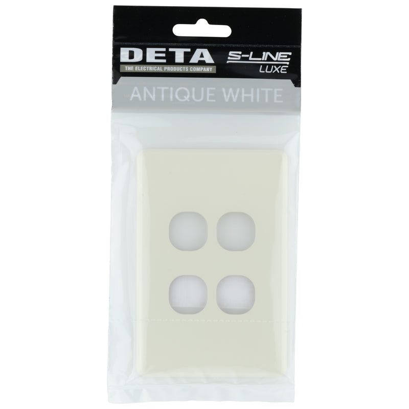 DETA S-Line Antique White 4 Gang Switch Cover Plate